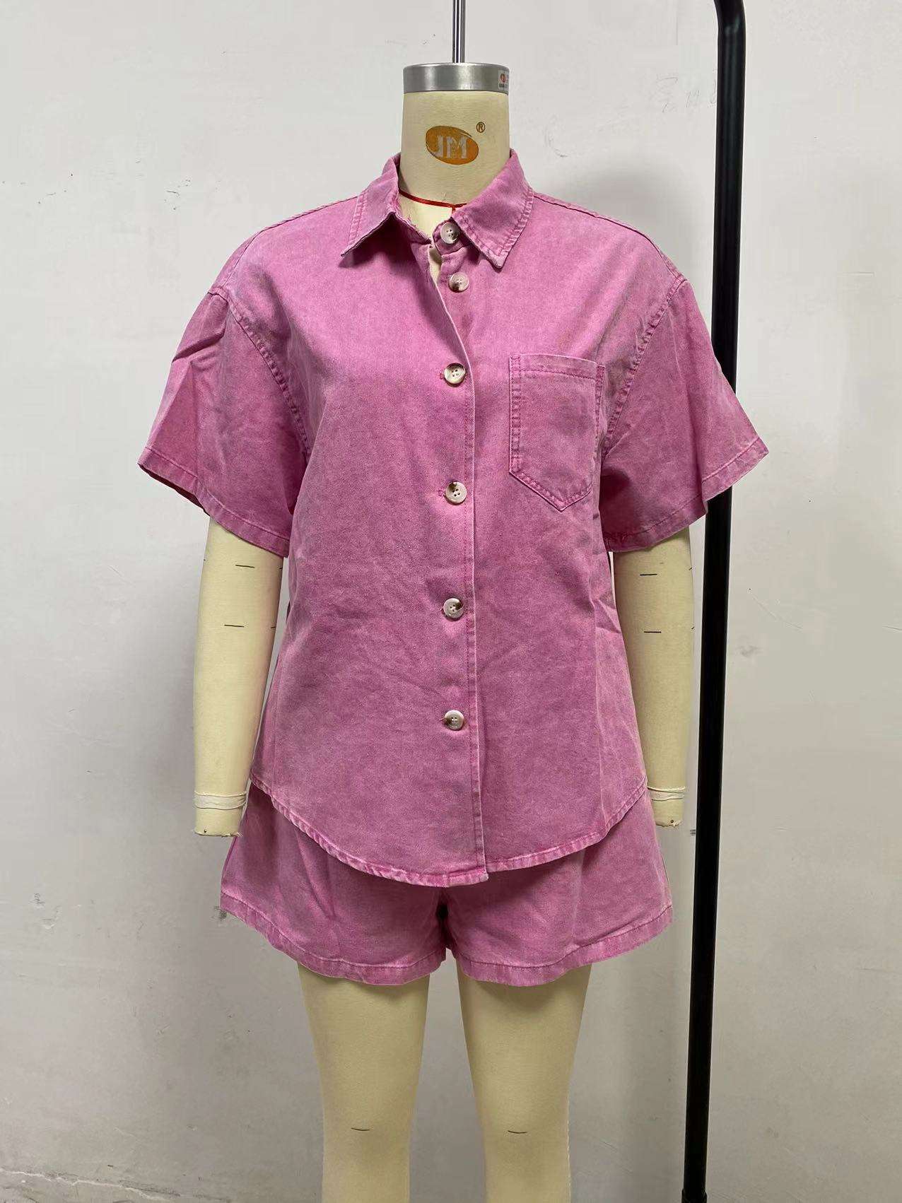 Button-Up Shirt and Shorts Set image 6