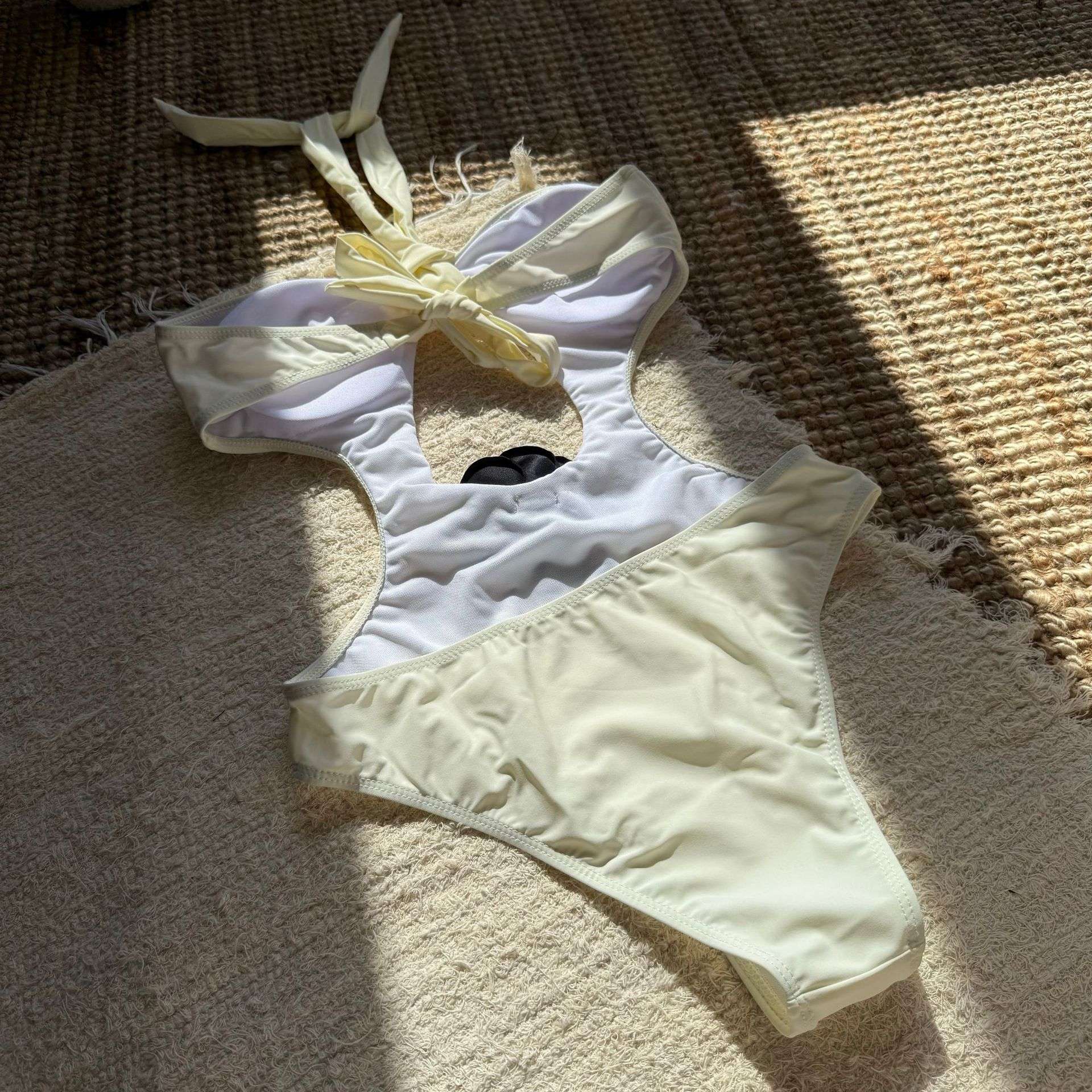 Monokini with Cutouts and Floral Detail image 5