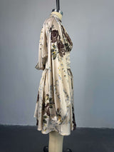 Low Cut V-neck Slim Long Sleeve Midi Dress image 3