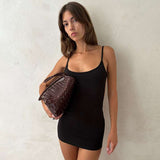 Black Spaghetti Strap Bodycon Dress image 1