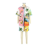 Tropical Paradise Graphic Button-Up Shirt & Shorts Set image 2