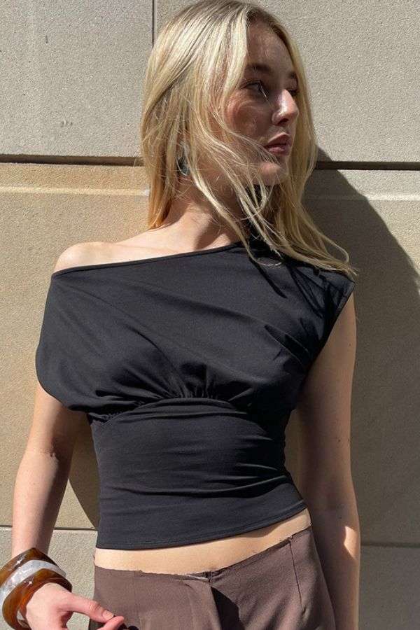 Stylish Off-Shoulder Draped Top image 0