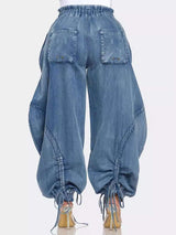 Loose cargo jeans wide leg denim pants image 3