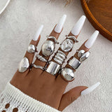 Silver Statement Rings Collection - Free Size, Silver image