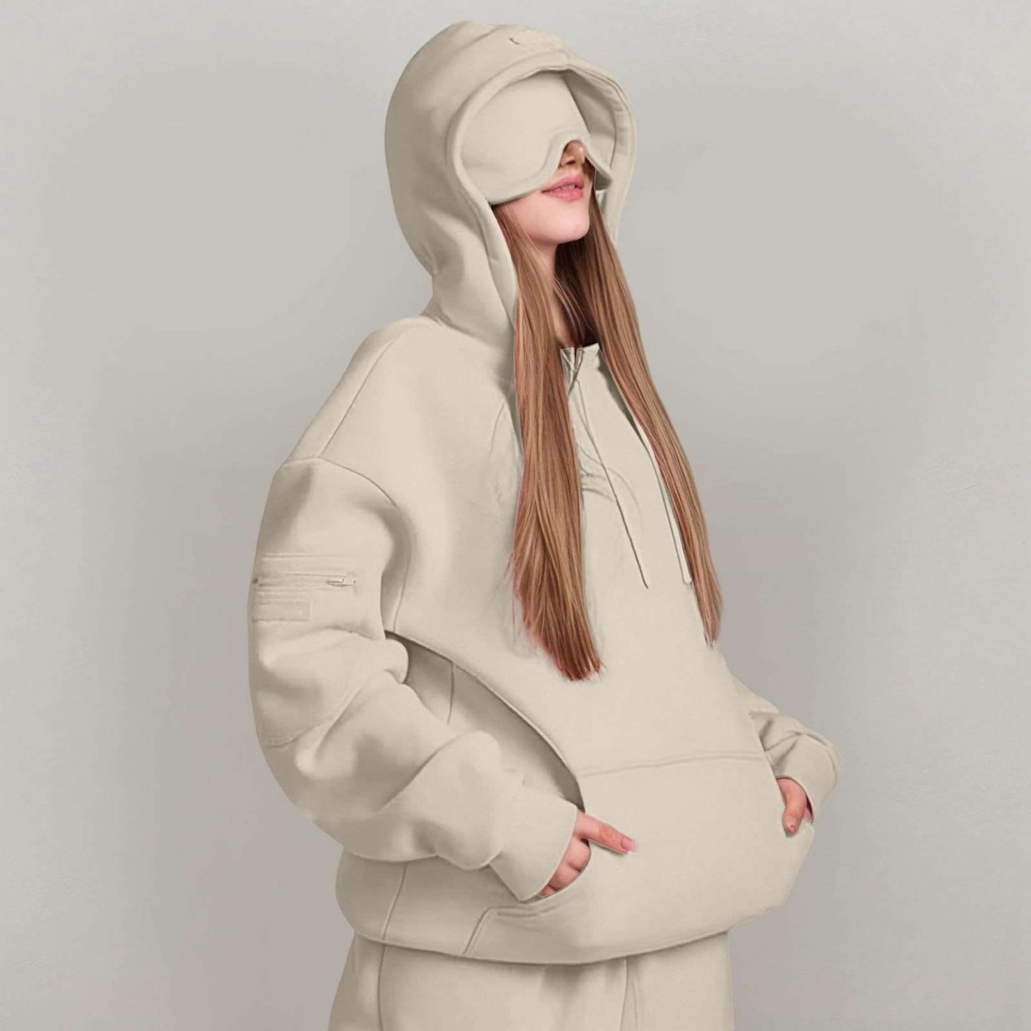 Solid Oversized Hoodie image 3