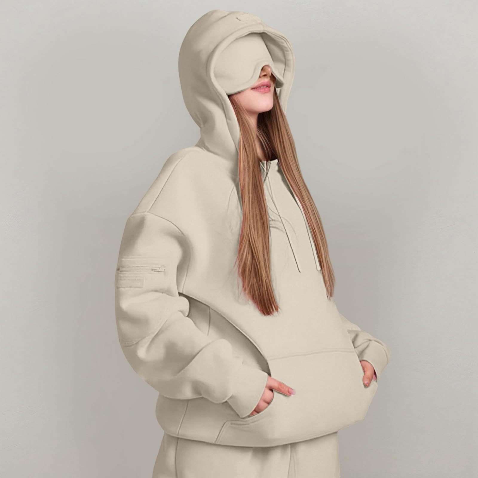 Solid Oversized Hoodie image 3