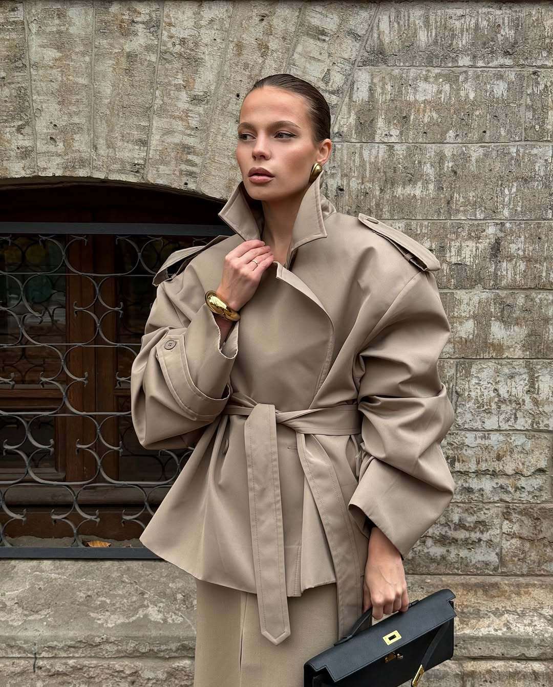 Women?s Structured Belted Trench Coat image 1