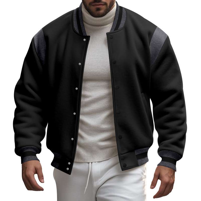 Stand Collar Classic Baseball Jackets image 4