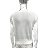 Off White Cable Knit Sleeveless Sweater image 5