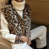 Leopard Print V-neck Loose Vest Jacket image 3