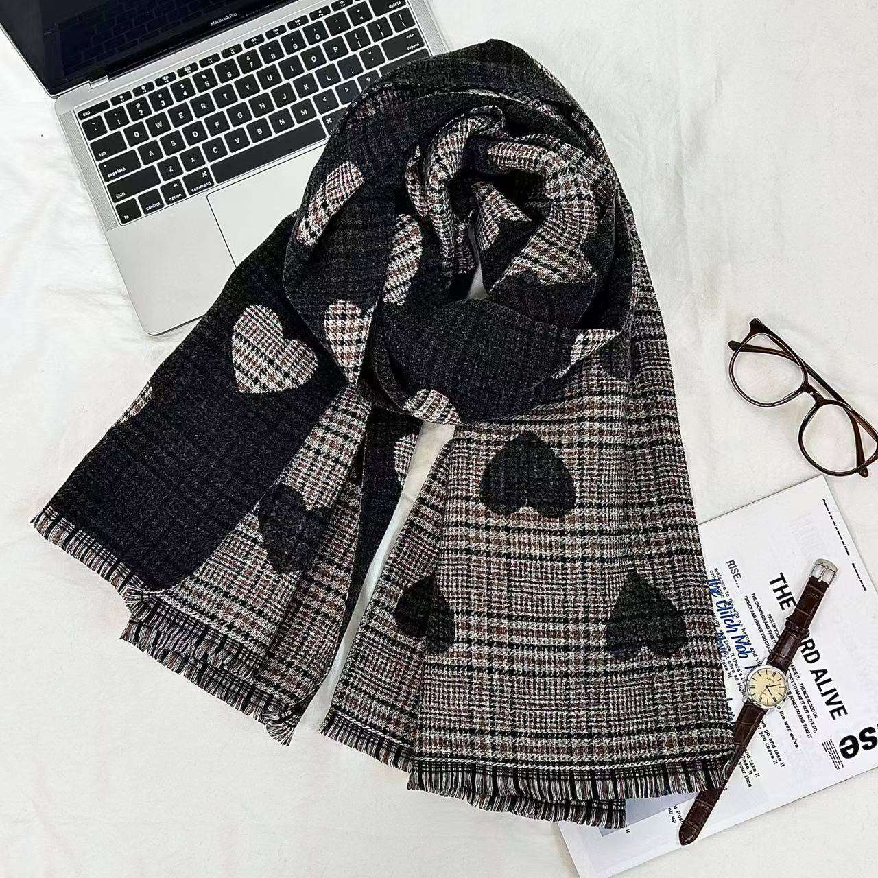 Winter Love Heart Warm Scarf Stole image 0