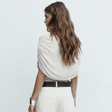 Ruched Sleeve Cape Top image 2