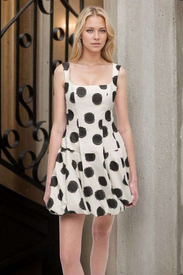 Polka Dot Sleeveless Dress image 1