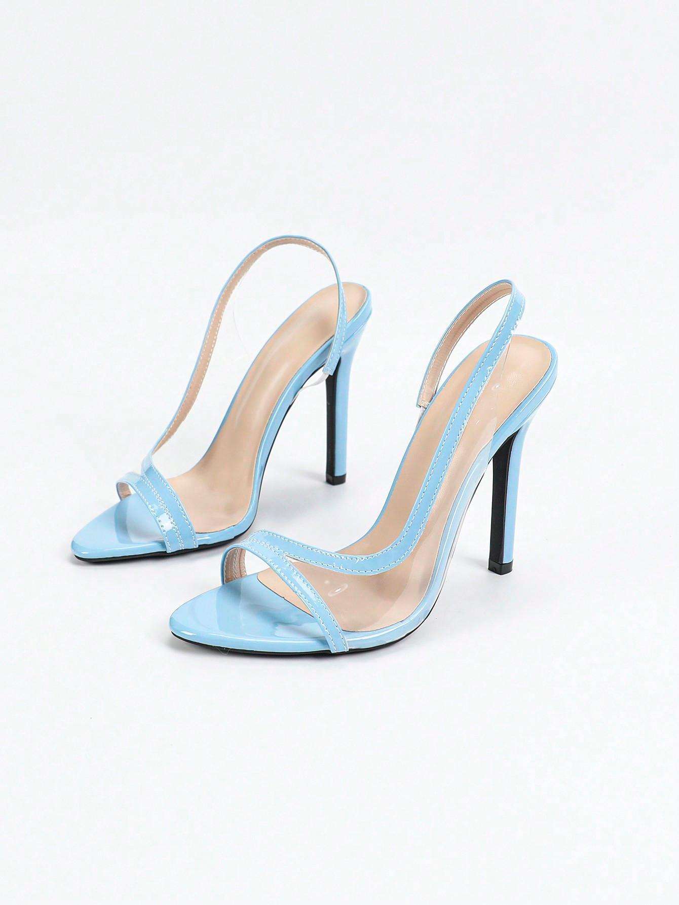Elegant Blue Strappy High Heel Sandals image 0