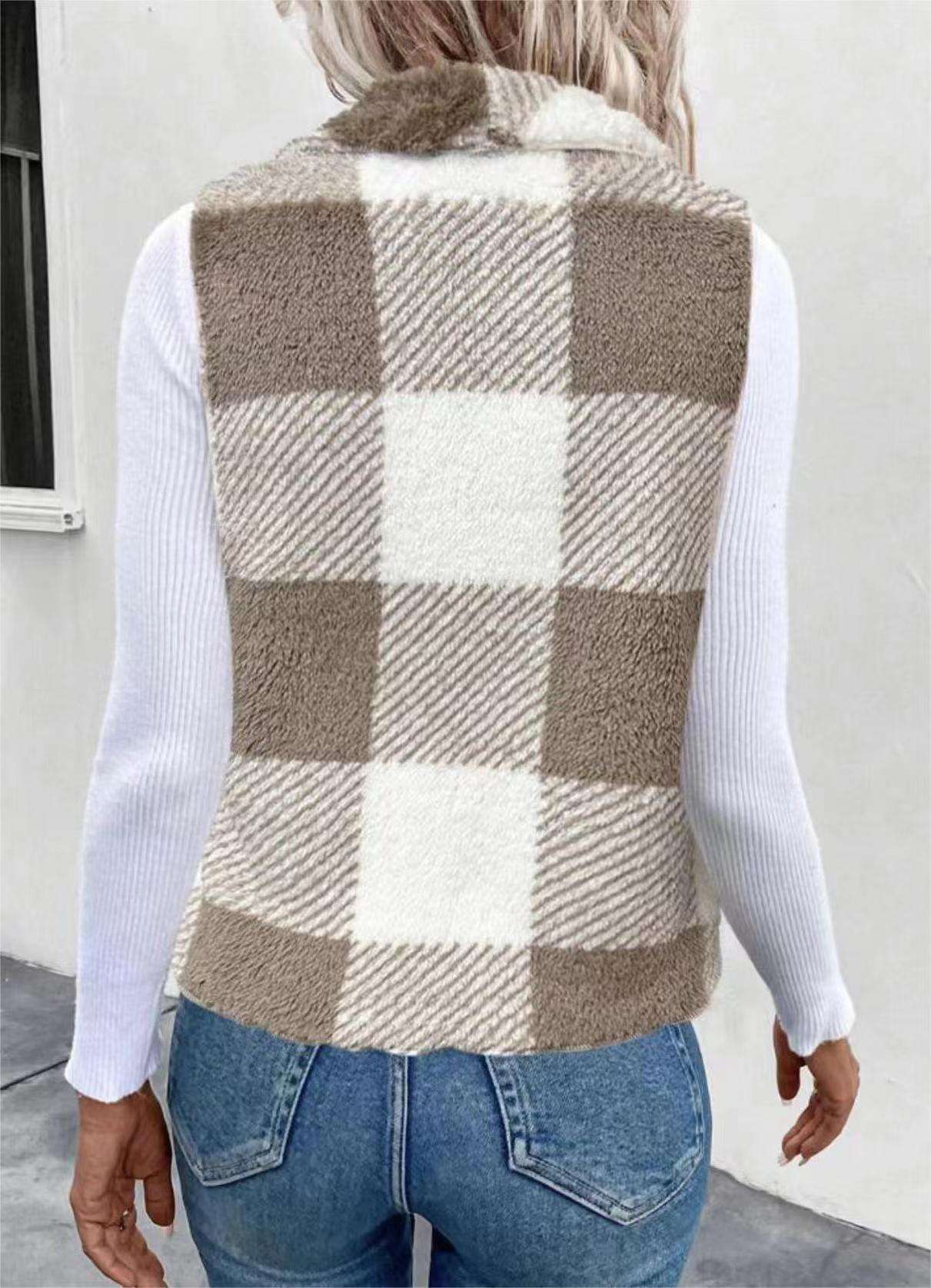 Cozy Plaid Luxe Vest image 1