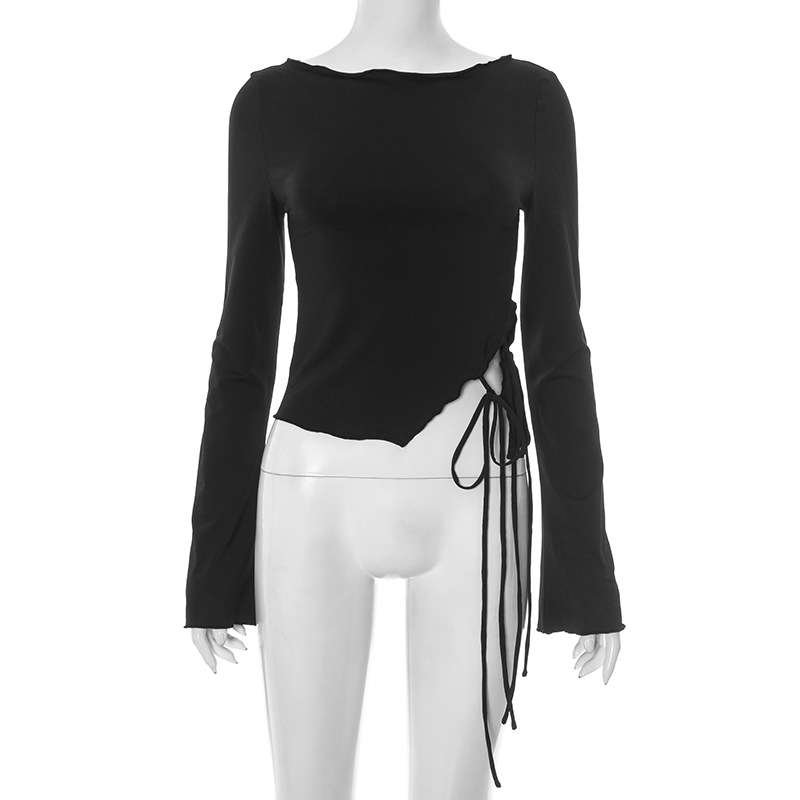 Asymmetrical Wrap Top with Tie Detail image 4