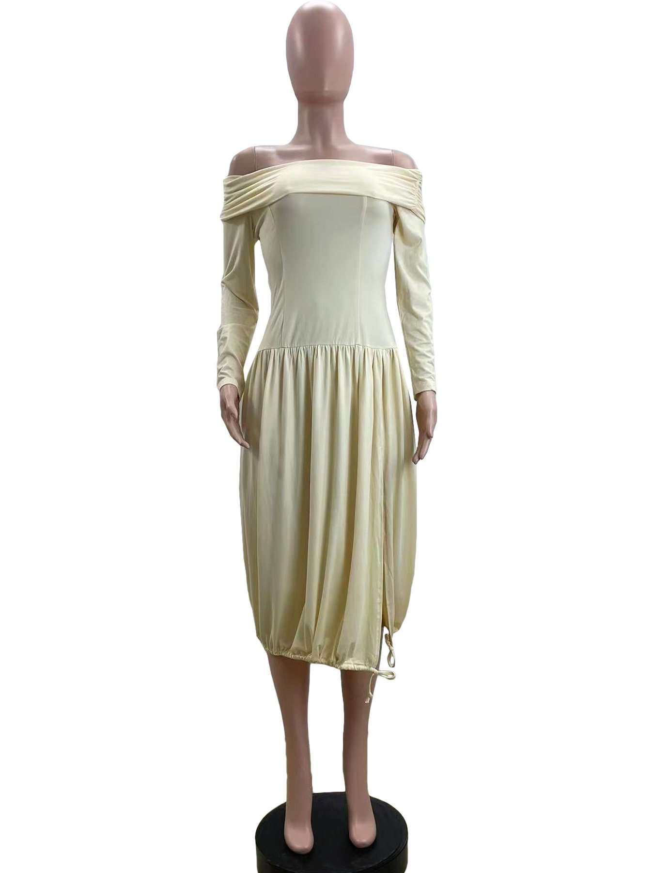 Off-Shoulder Bodycon Dress with Slit image 4