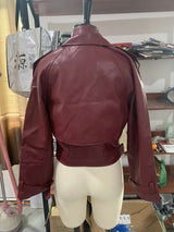 Vintage Faux Leather Jacket Adjustable Cuffs image 5