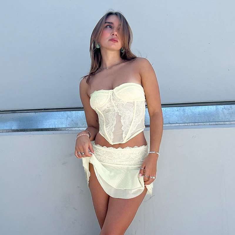 Corset Two-Piece Set - L, Yellow image