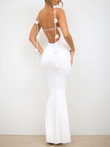 Elegant Bodycon Maxi Dress with Tie Details image 2