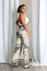 Artistic Abstract Wide-Leg Pants image 2