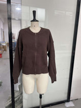 Cozy Zip-Up Jacket - L, Brown image