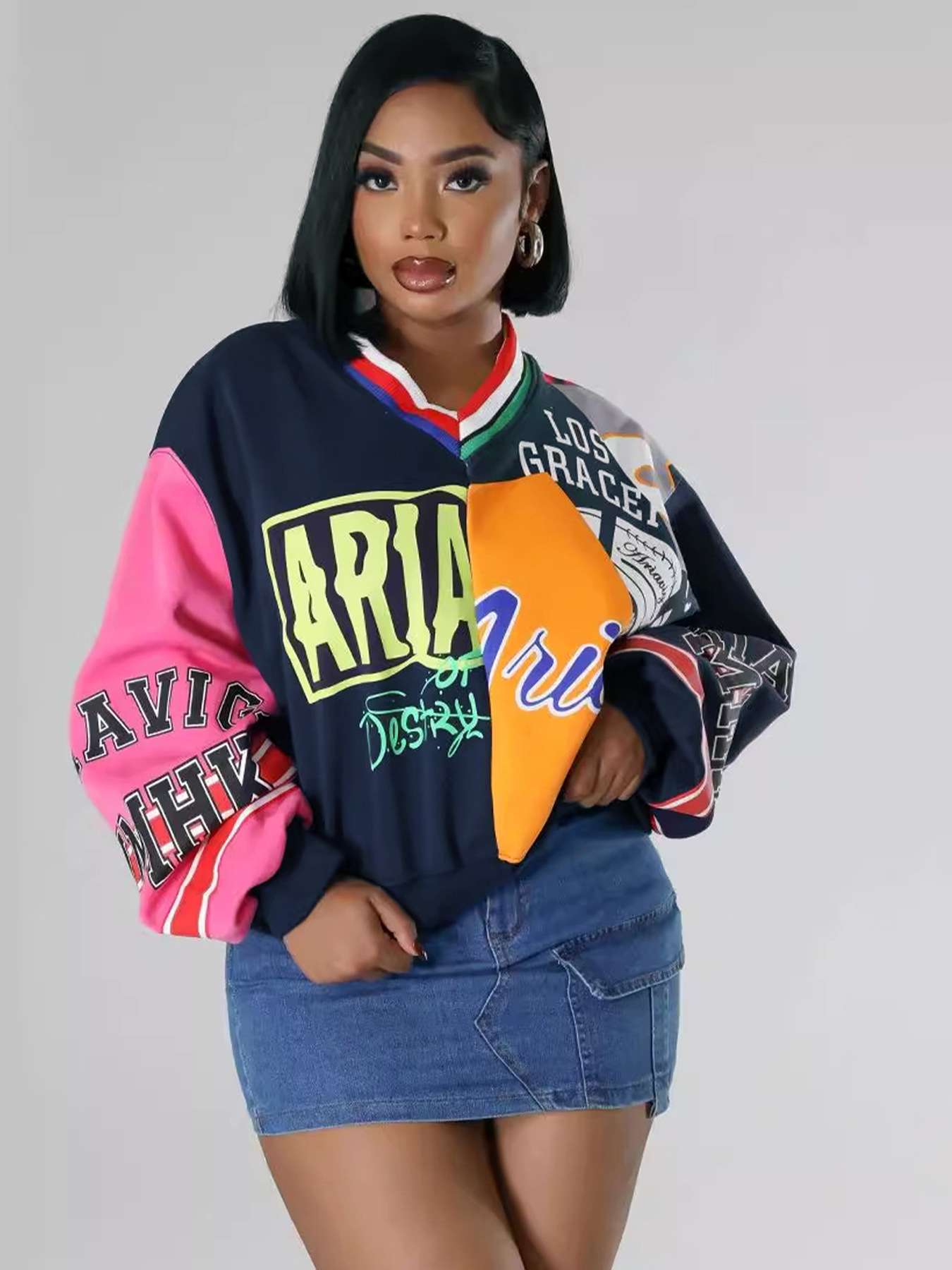 Urban Mosaic Pullover - S, Blue image