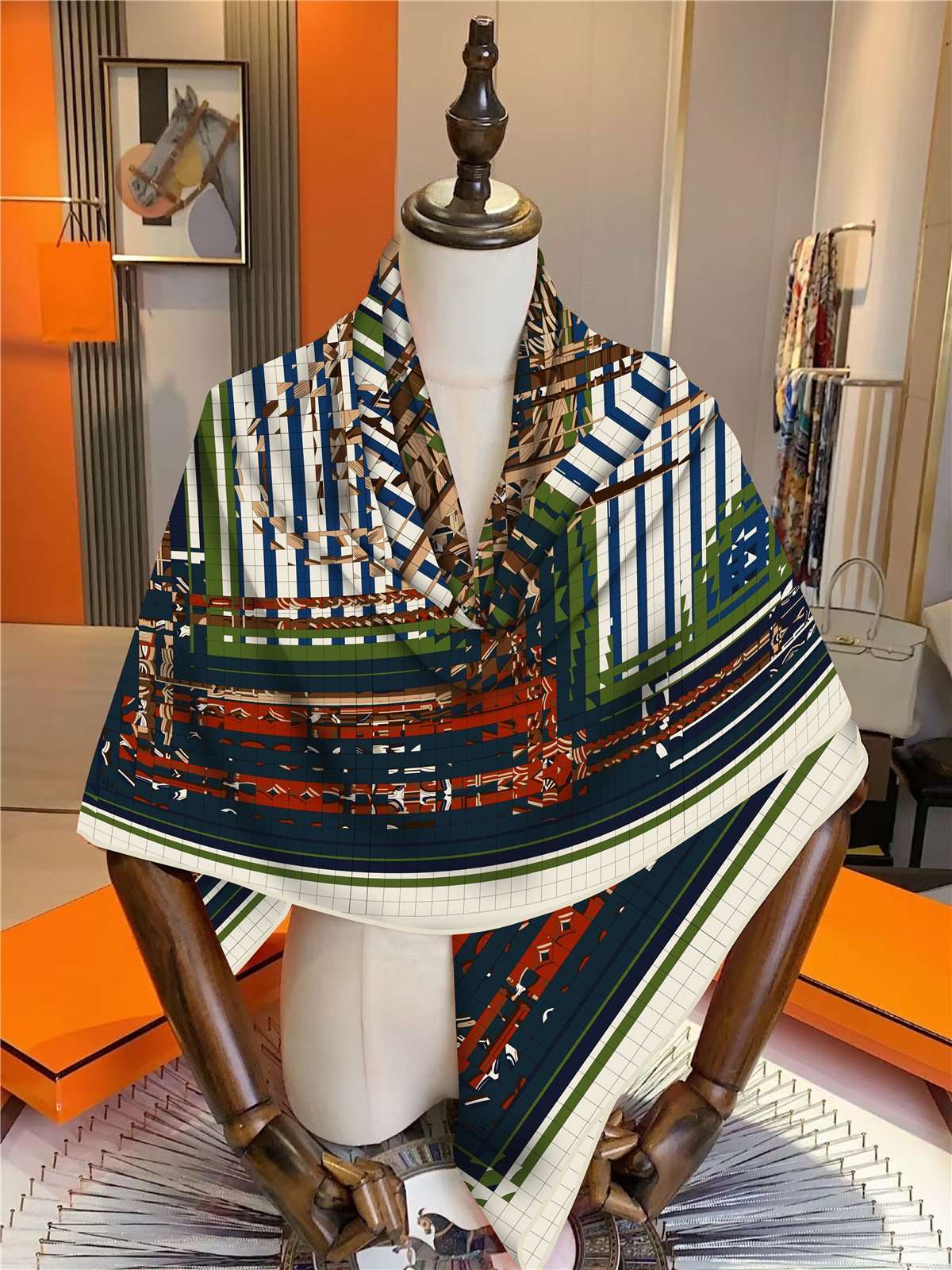 Elegant Geometric Print Scarf image 3