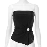 Strapless Top with Ring Detail image 3