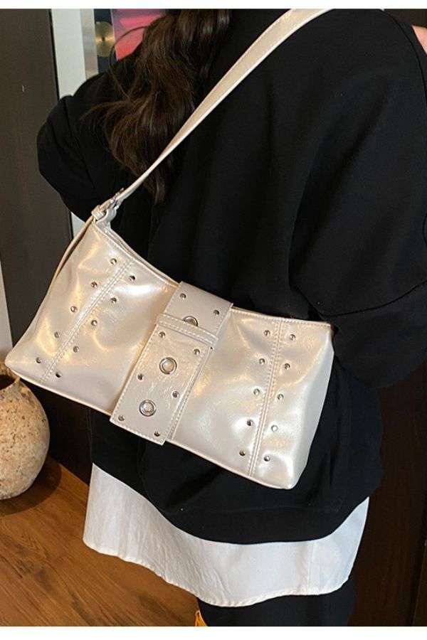 Metallic Studded Shoulder Bag image 0