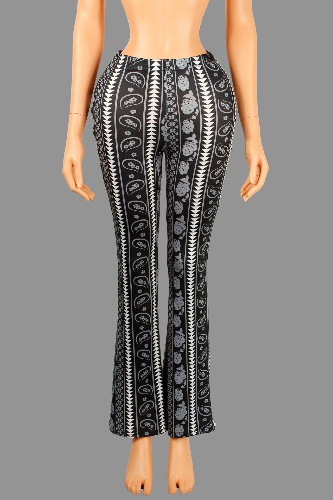 Patterned Wide-Leg Pants image 7