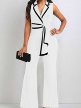 Sleeveless Wrap Jumpsuit with Trim image 2
