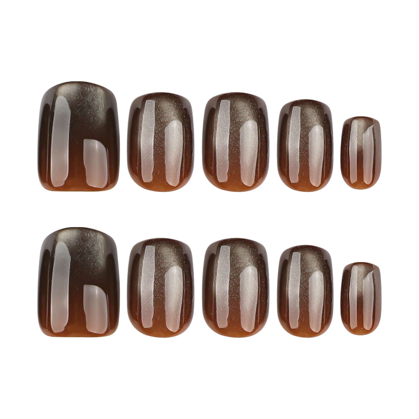 Metallic Brown Gel Nail Art image 3