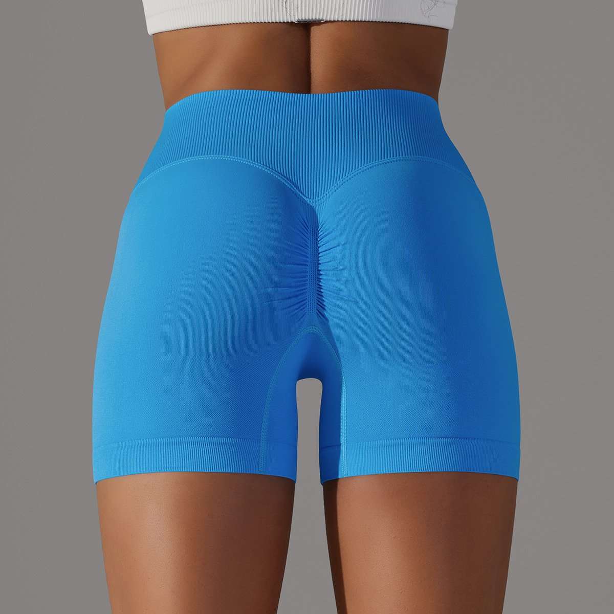 High-Waisted Seamless Athletic Shorts image 5