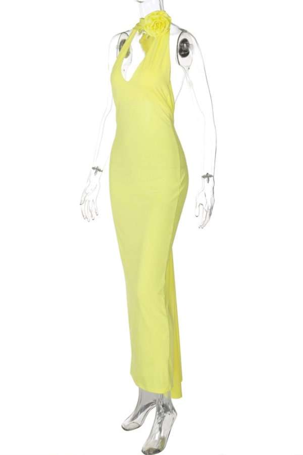 Radiant Rose Halter Maxi Dress image 5