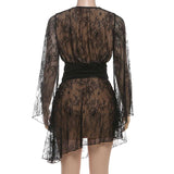 Lace Sheer Cover-Up Set with Matching Skirt image 3