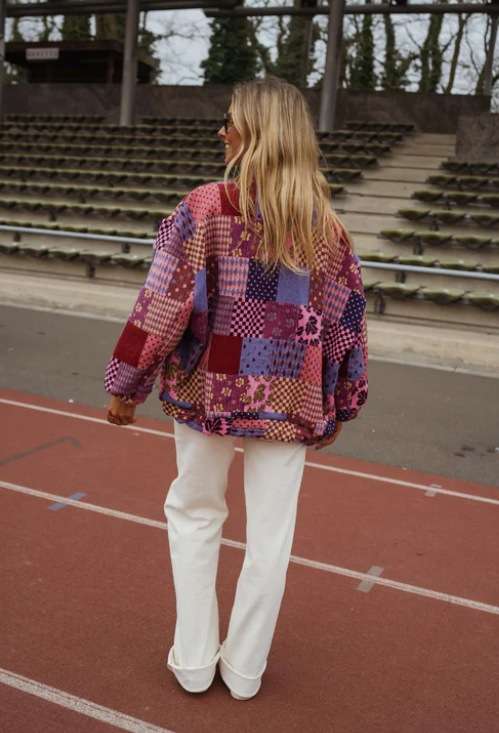 Colorful Patchwork Zip-Up Jacket image 4
