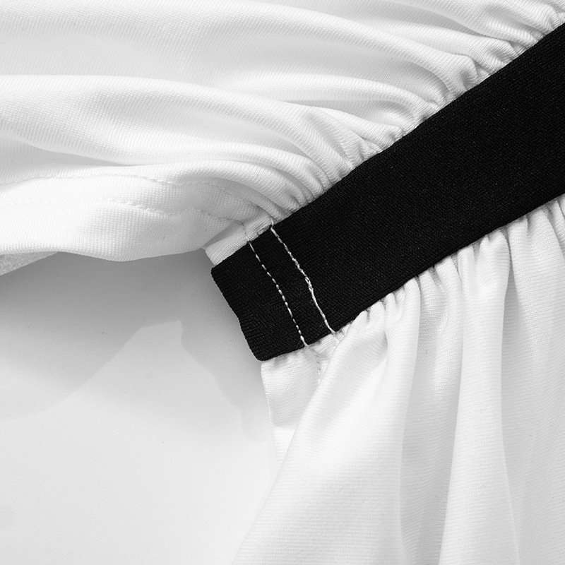 Monochrome Halter Neck Ruched Midi Dress image 4