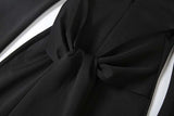 Chic Black Tie-Wrapping Dress image 7