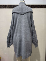 Oversized Cold-Shoulder Knit Sweater Dress image 7
