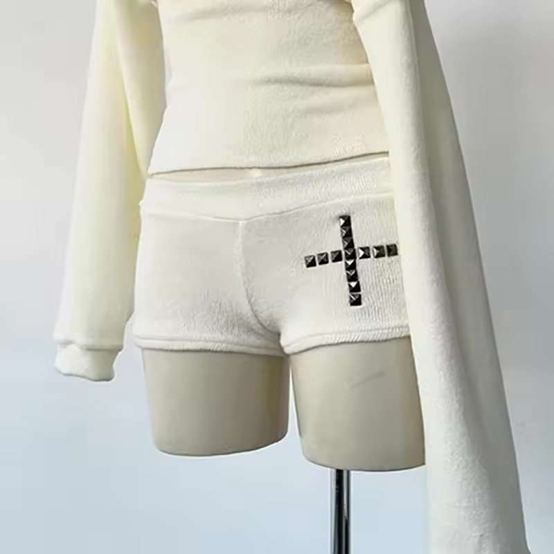 Studded Cross Off-Shoulder Knit Lounge Set image 4