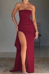 Elegant Spaghetti Strap Slit Maxi Dress image 0