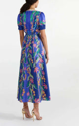 Floral Puff-Sleeve Maxi Dress image 6