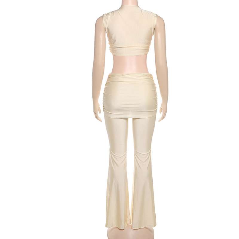 High-Waisted Flared Pants with Cut-Out Top image 5