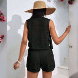 Crochet Knit Two-Piece Set image 4