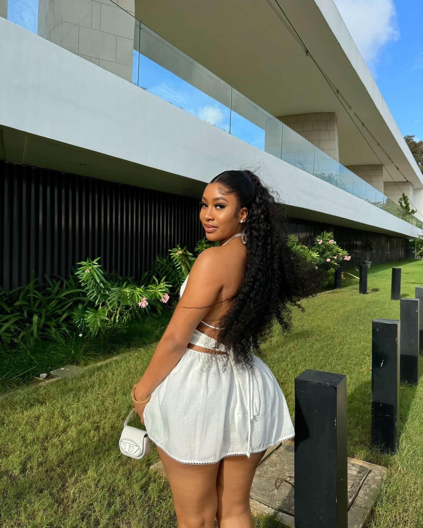 Halter Mini Dress with Cut-Out Detail image 2