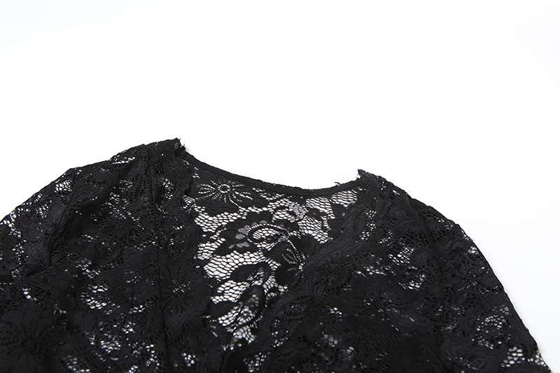 Deep V Two Piece Mesh Bodysuit Set image 6