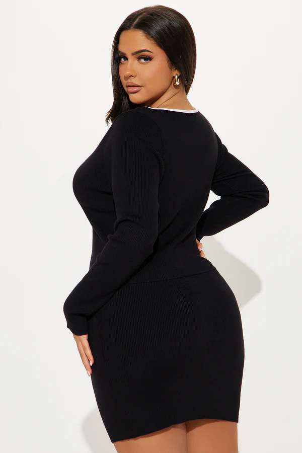 Bow Detail Ribbed Crop Top & Skirt Set image 5