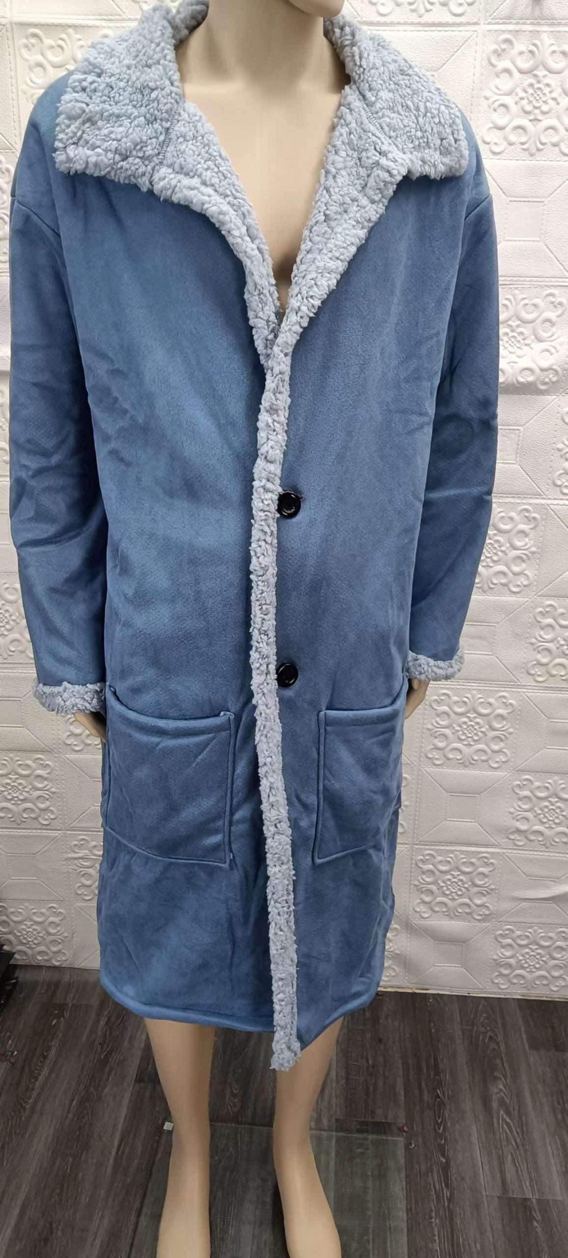 Plush Fur Warm Winter  Trench Coat image 4