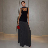 Polka Dot Maxi Dress - S, Black image